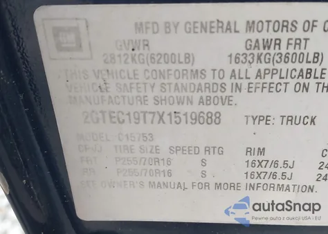 1999 GMC Sierra 1500 Sle from USA, damaged, VIN 2GTEC19T7X1519688